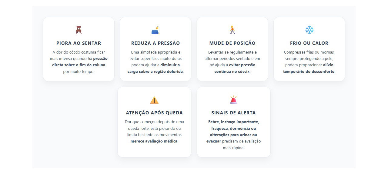 Dor no cóccix ao sentar: formas de aliviar a pressão