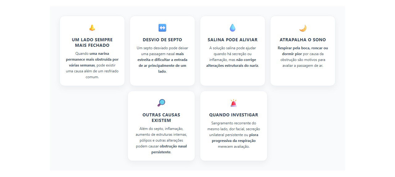 Uma narina sempre entupida: sinais de que vale investigar