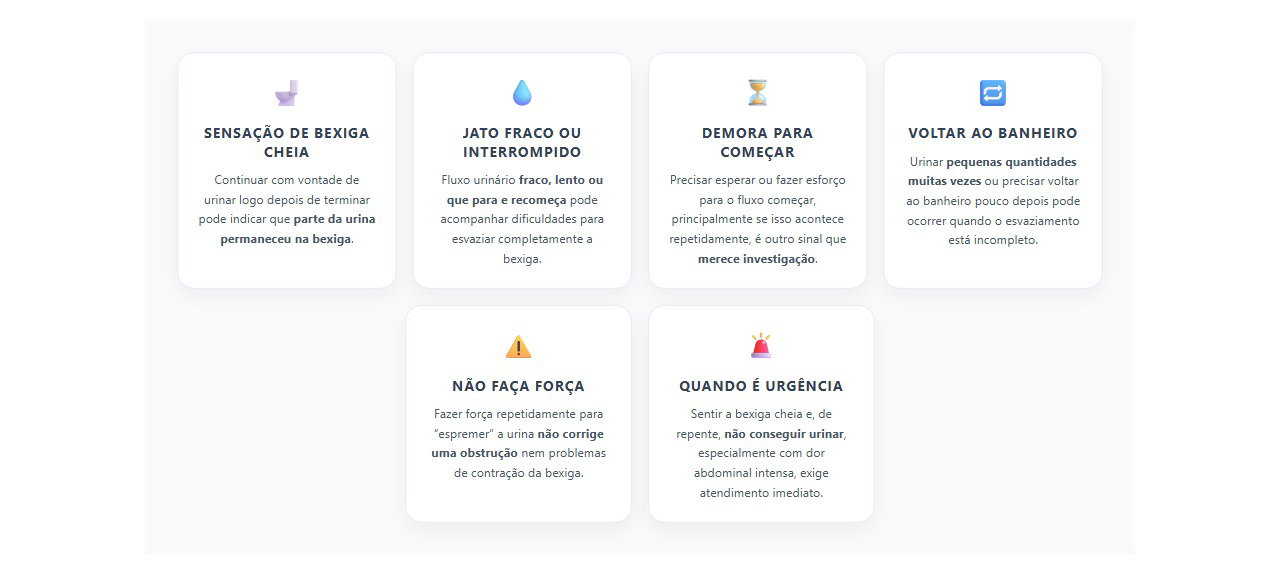 Sinais de que a bexiga pode não estar esvaziando direito