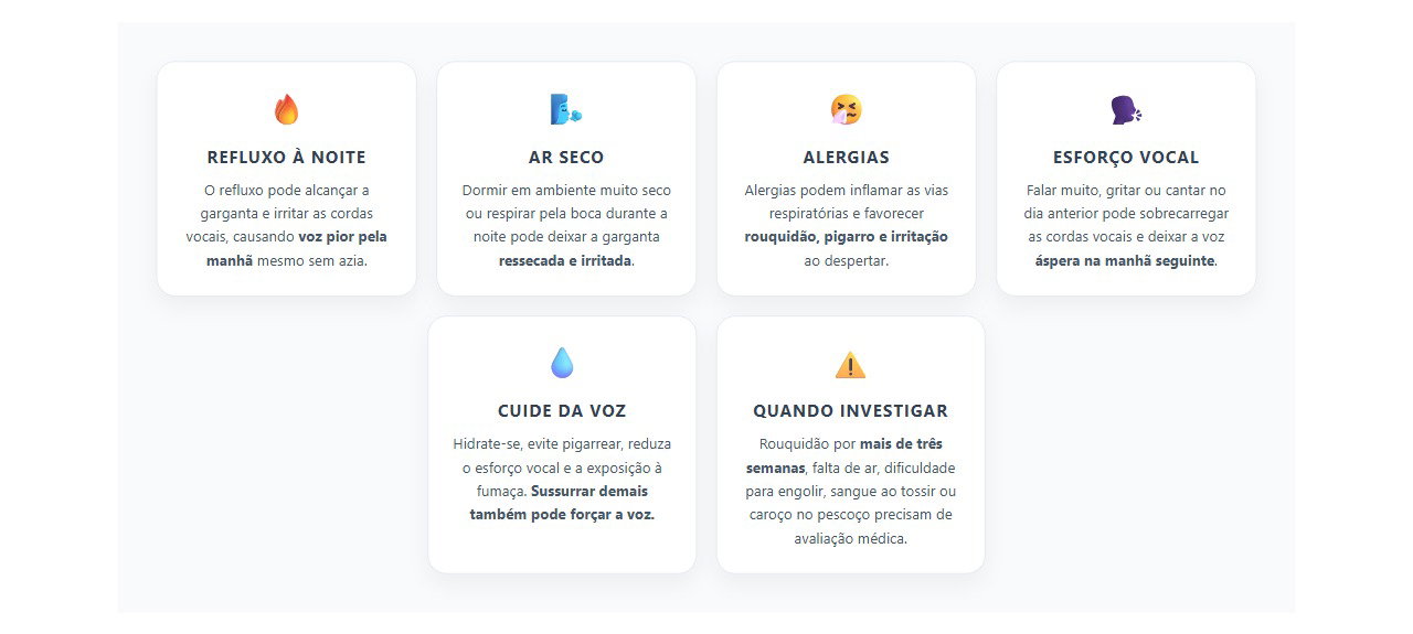 Rouquidão ao acordar: 6 causas e sinais que merecem atenção