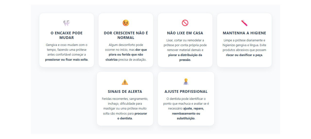 Prótese machucando a gengiva: 6 cuidados para evitar piorar a lesão