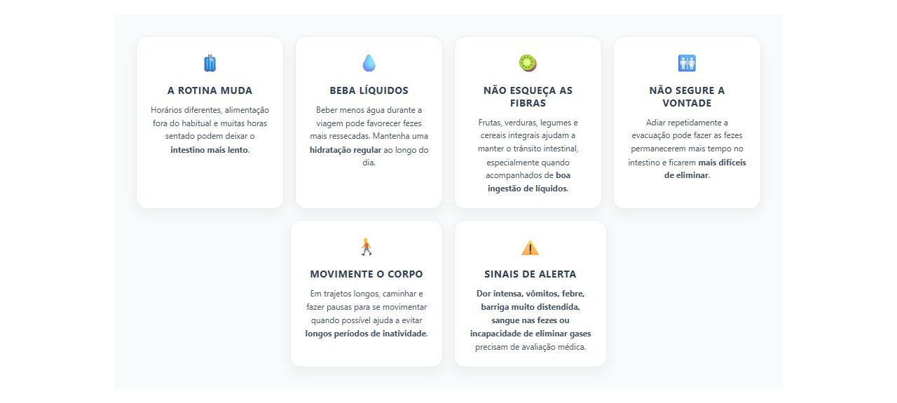 Intestino preso na viagem: 6 cuidados para manter o ritmo
