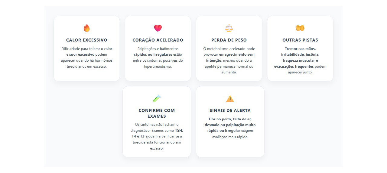 Calor excessivo, coração acelerado e perda de peso: 6 sinais para checar a tireoide