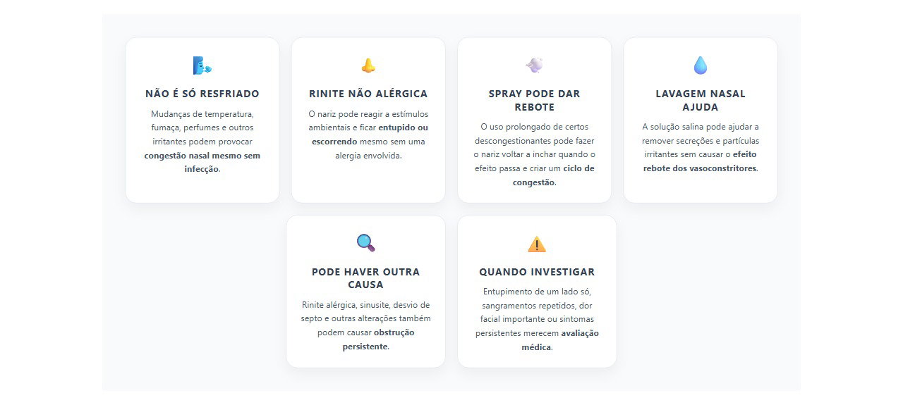 Nariz entupido sem resfriado: 6 causas e cuidados que podem ajudar