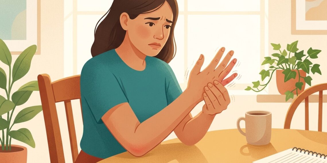 Dormência no mindinho e no anelar pode piorar quando o cotovelo permanece dobrado por muito tempo.