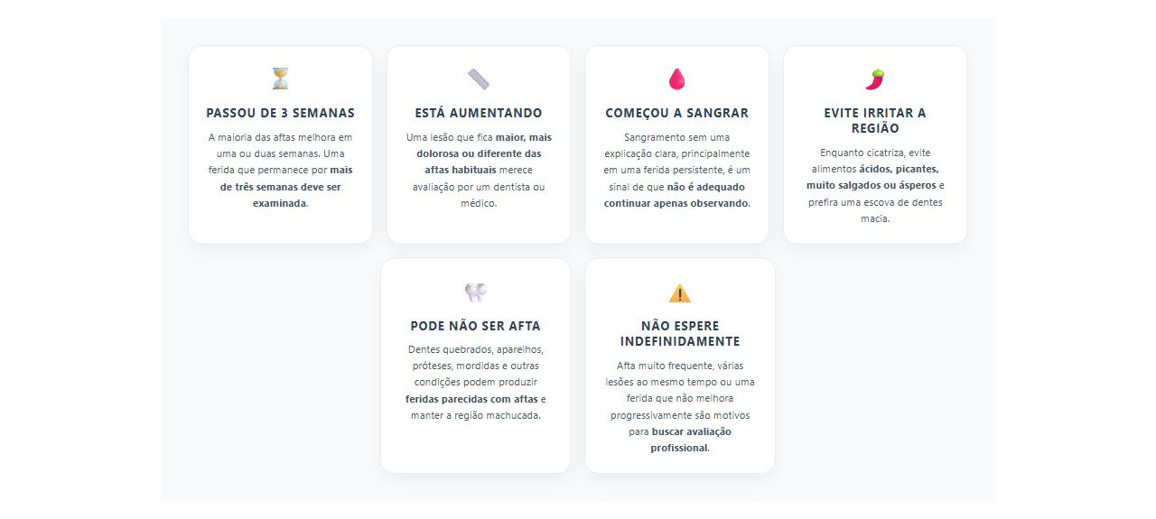 Afta que não cicatriza: 6 sinais de que é hora de procurar avaliação
