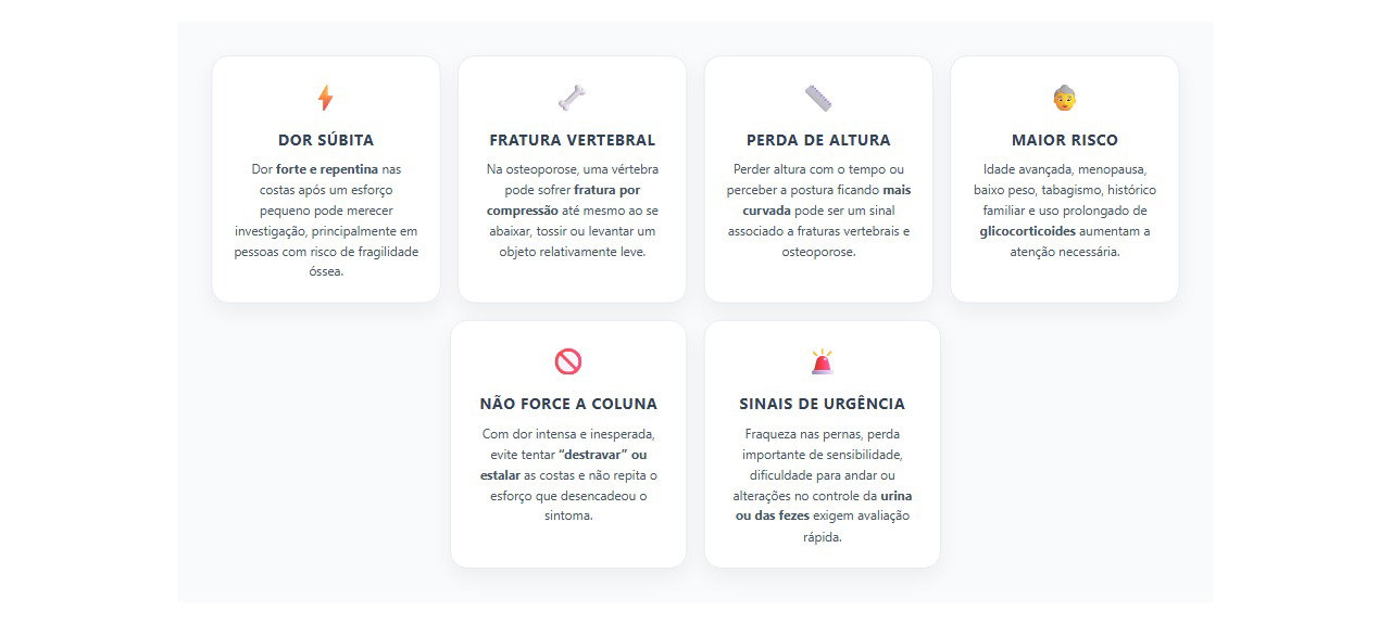 Sinais de que uma dor nas costas pode exigir avaliação dos ossos