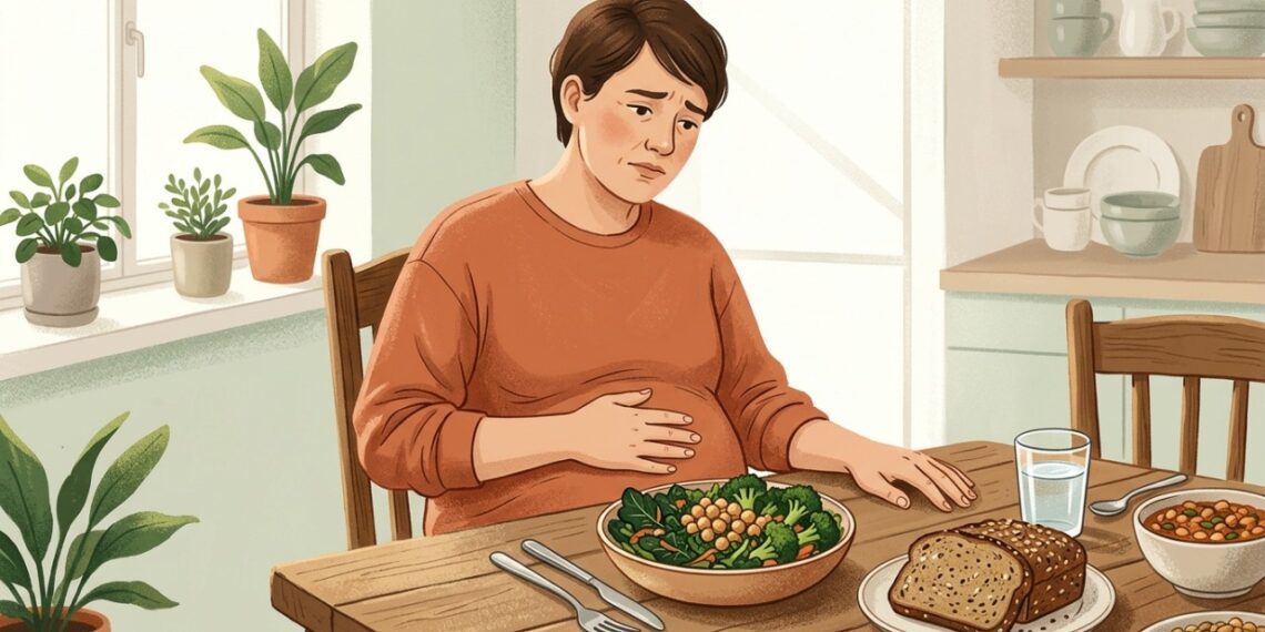 Aumentar as fibras rapidamente pode causar gases e estufamento enquanto o intestino se adapta.