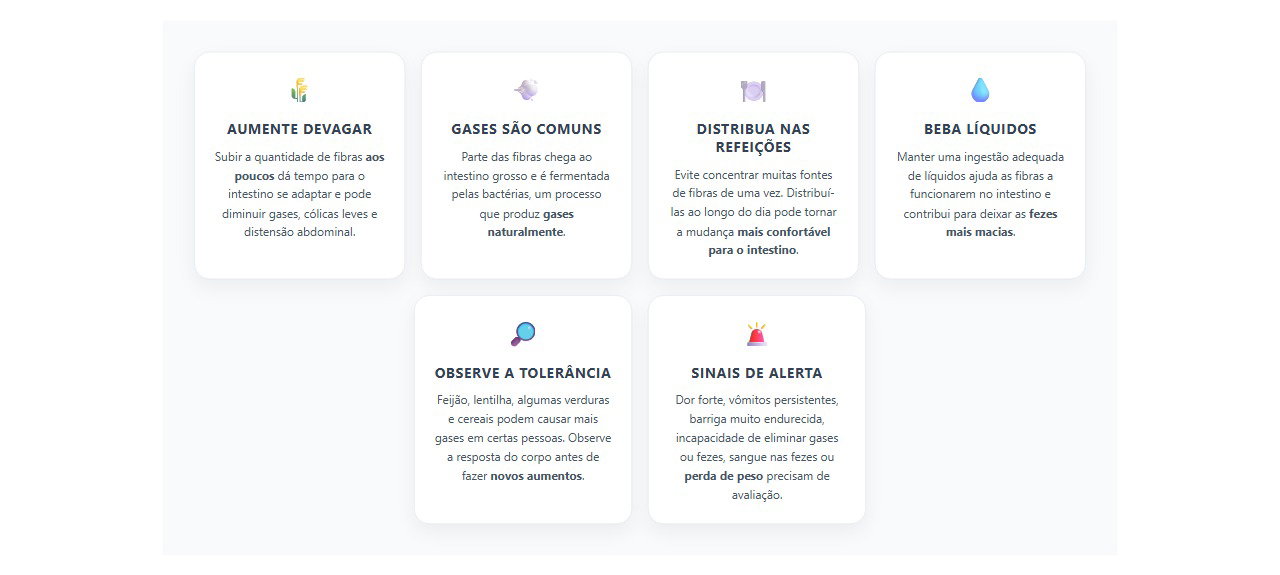 Como aumentar as fibras sem deixar a barriga estufada