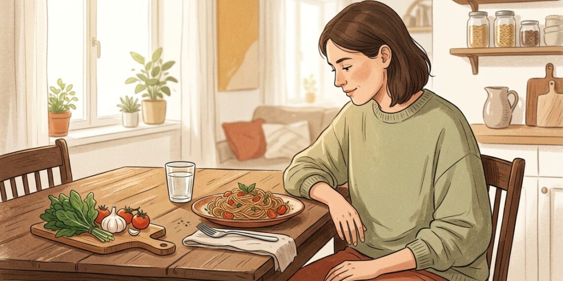 O macarrão integral costuma oferecer mais fibras e preservar mais partes do grão.