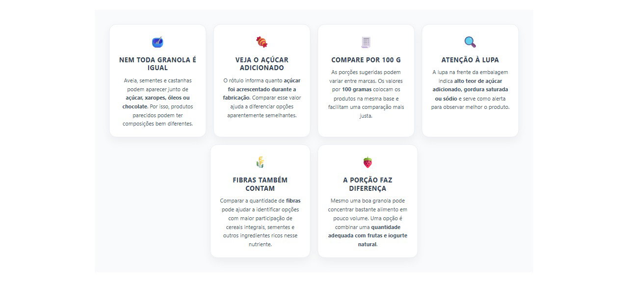 Granola saudável: 6 pontos do rótulo que mudam a escolha