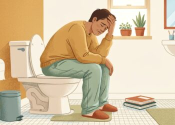 Ficar muito tempo sentado no vaso pode aumentar a pressão sobre a região anal.