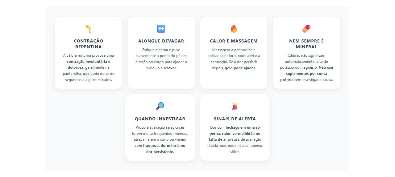 Cãibra noturna na panturrilha: como aliviar e quando se preocupar