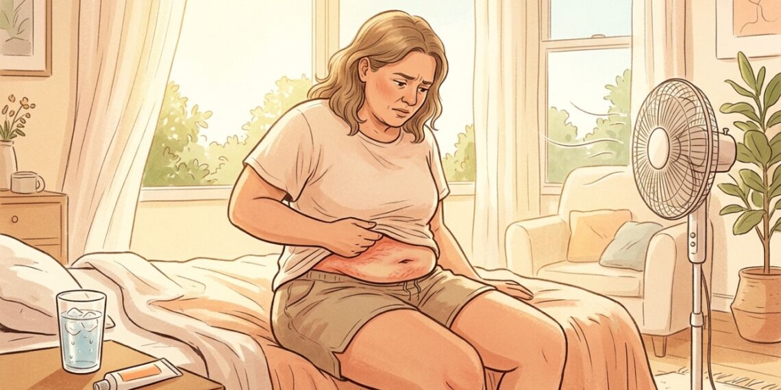 Calor, suor e atrito podem favorecer assaduras e irritação nas dobras da pele.