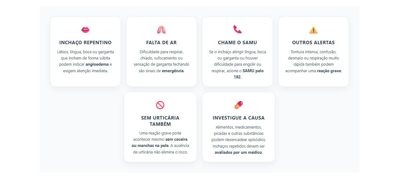 Sinais de alerta quando lábios ou língua incham de repente