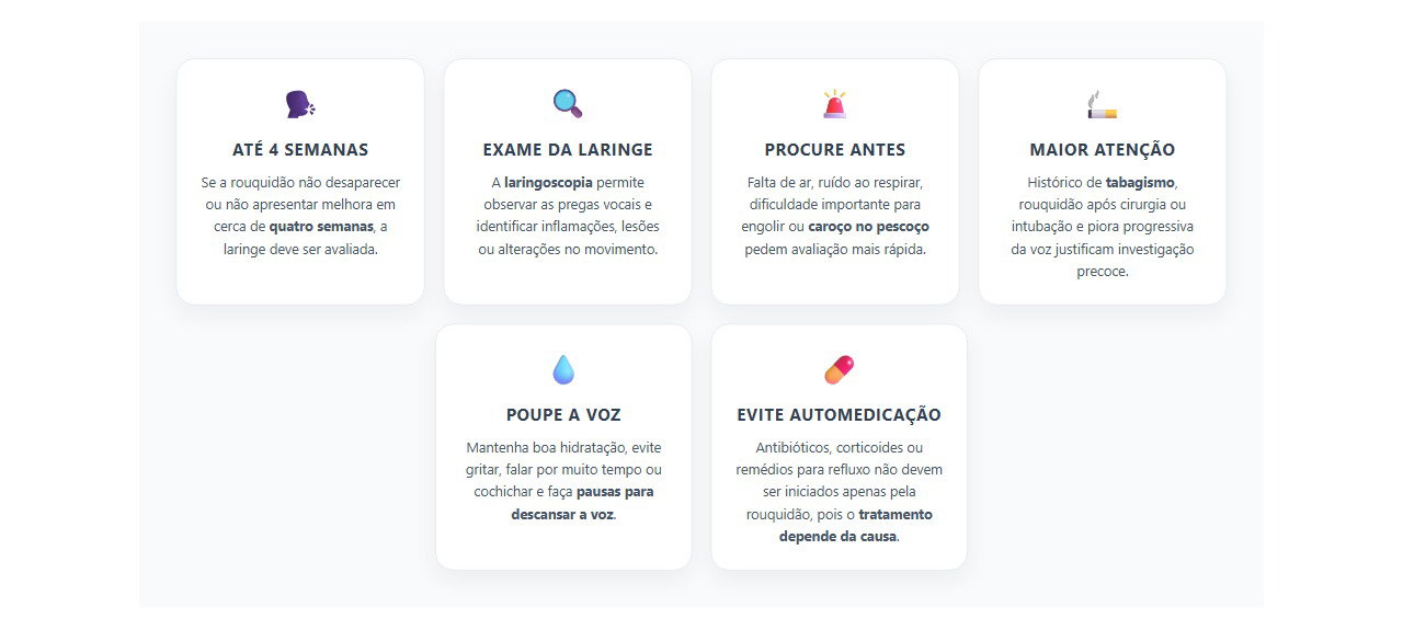 Quando a rouquidão persistente precisa ser examinada