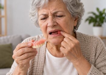 Dentadura solta ou dolorida pode indicar que o encaixe precisa ser revisto pelo dentista.