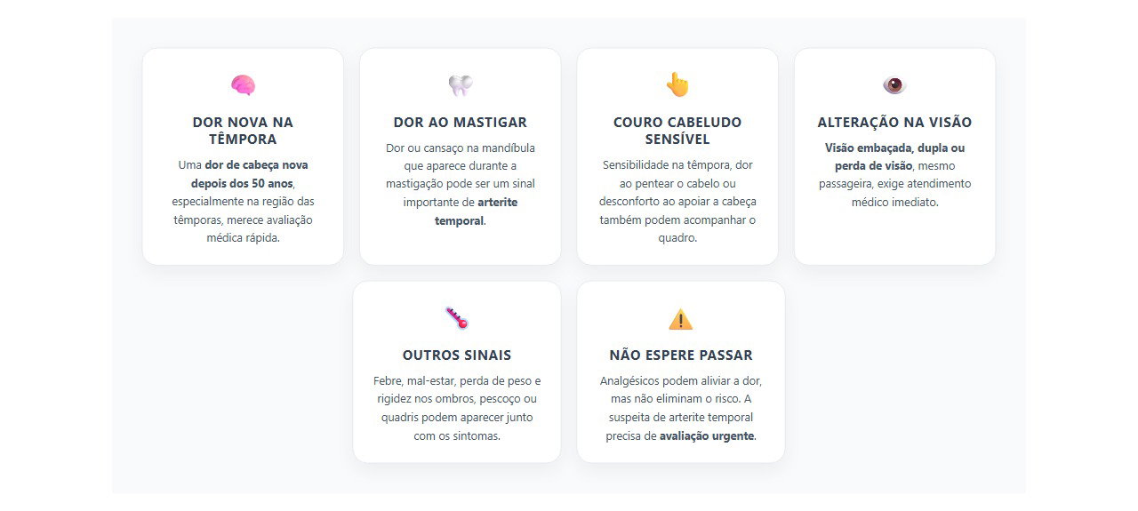 Sinais de alerta na dor na têmpora depois dos 50