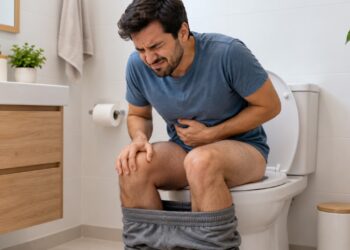 Dor em corte ao evacuar e ardor depois podem acontecer na fissura anal.