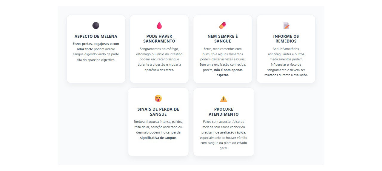 Fezes pretas e pegajosas: sinais de sangramento digestivo