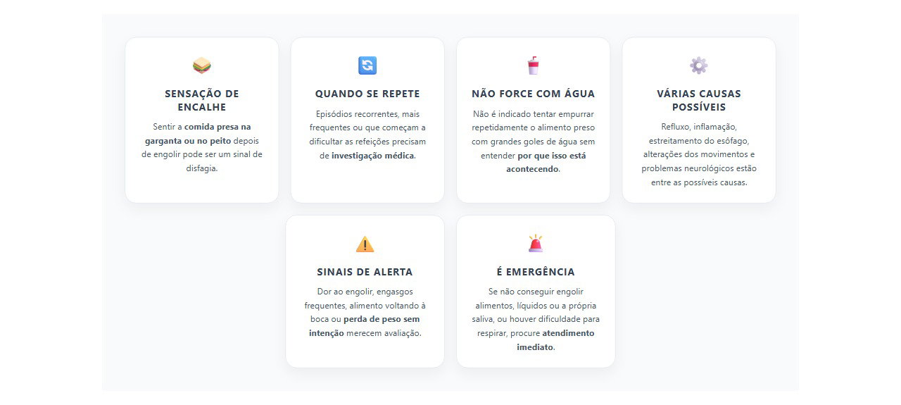 Comida presa no peito: sinais de disfagia que precisam de avaliação