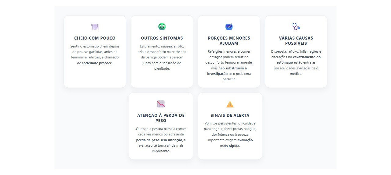 Saciedade precoce: quando ficar cheio rápido merece investigação