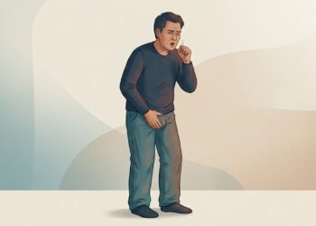 Caroço na virilha que aparece ao tossir ou fazer força pode estar relacionado à hérnia inguinal.