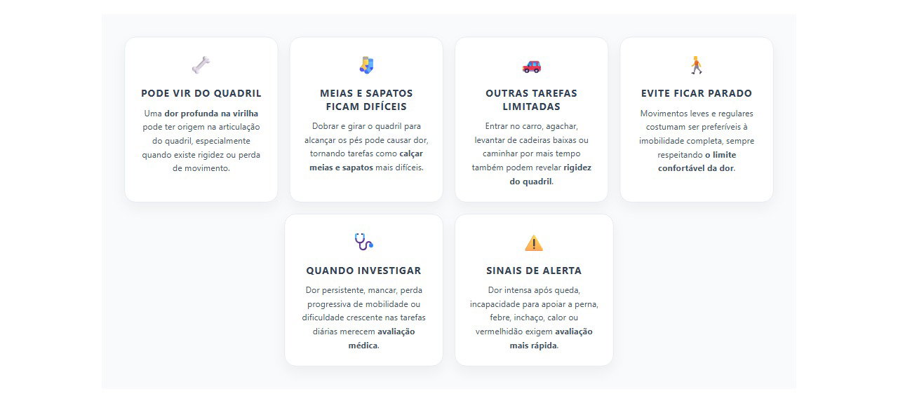 Dor na virilha e rigidez: quando o quadril pode ser a causa