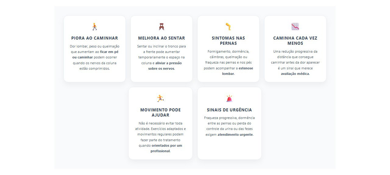 Dor lombar ao ficar em pé: sinais de possível estenose da coluna