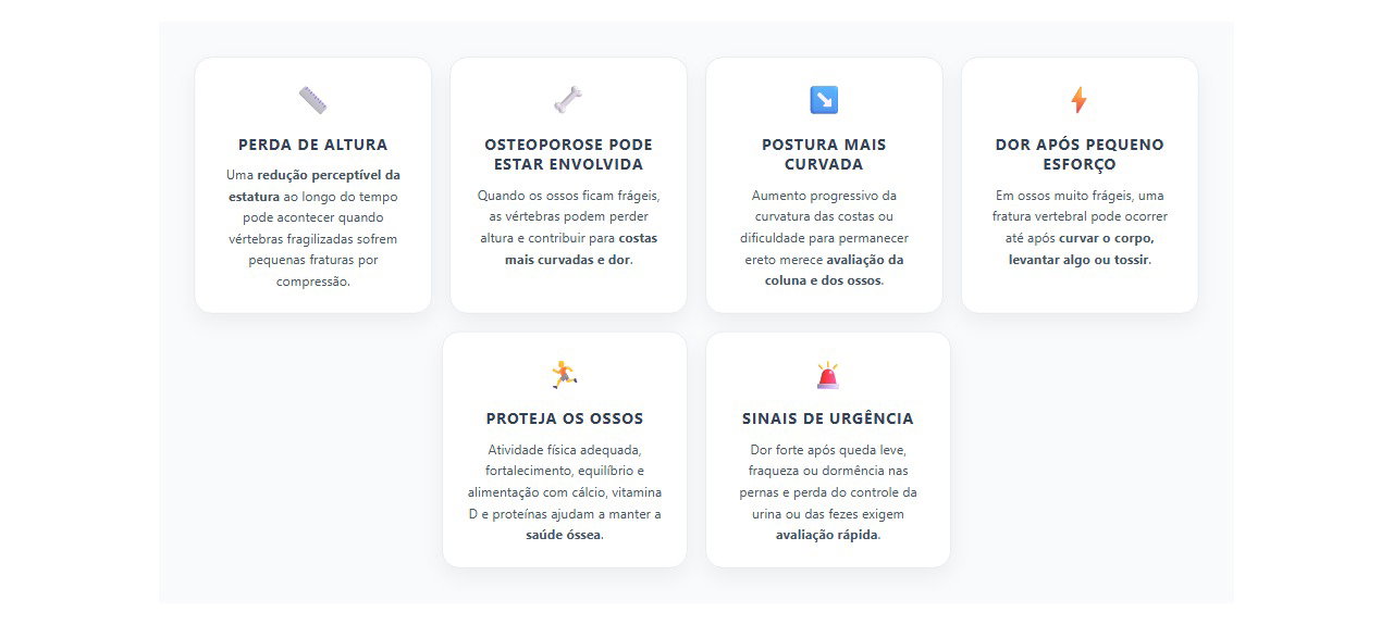 Perda de altura e postura curvada: quando avaliar a coluna