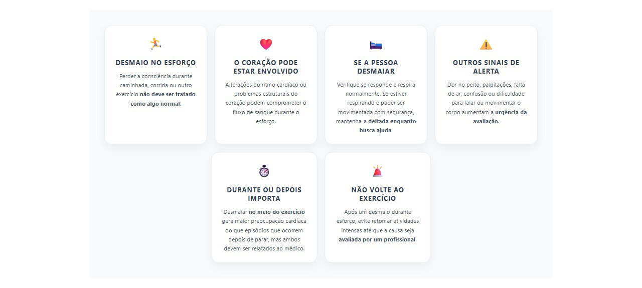 Desmaio durante exercício: sinais que exigem avaliação rápida