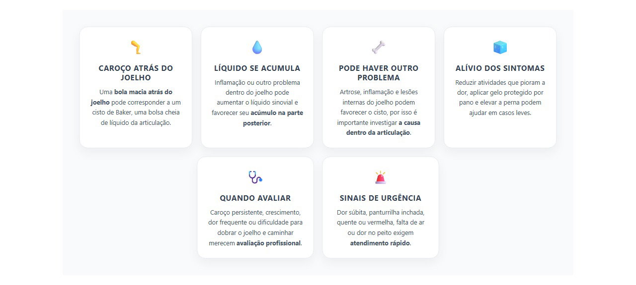 Bola atrás do joelho: quando pode ser cisto de Baker