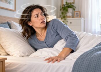 Tontura breve ao virar na cama pode estar relacionada a alterações do ouvido interno.