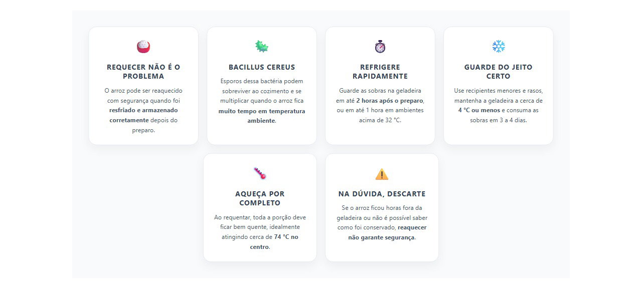 Arroz requentado: o perigo pode estar em como ele foi armazenado