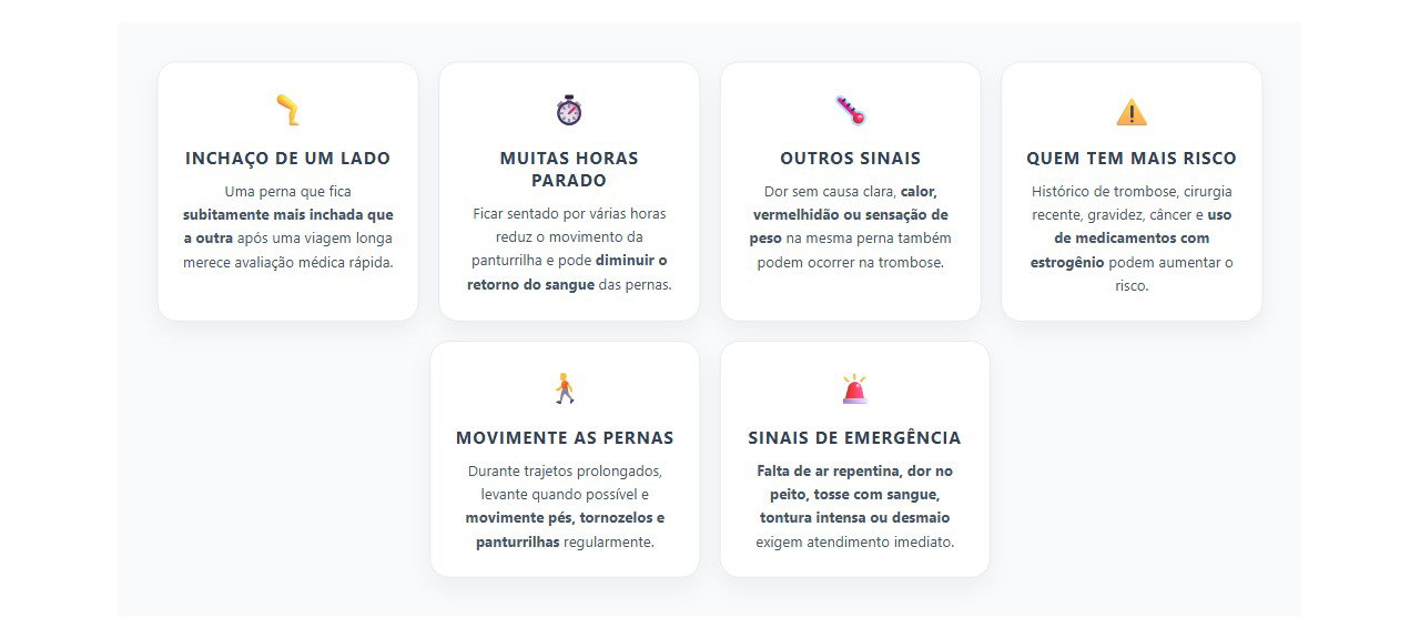 Perna inchada após viagem longa: sinais que podem indicar trombose