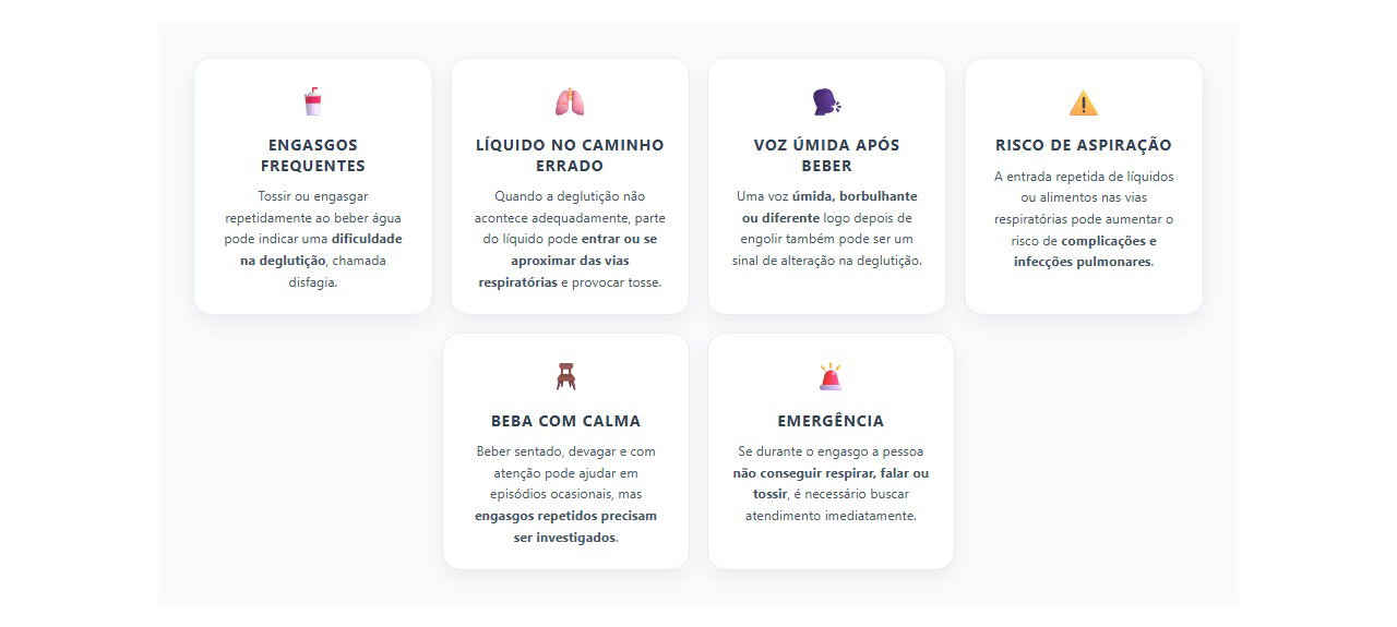 Tosse ao beber água: sinais de que o engasgo pode precisar de avaliação