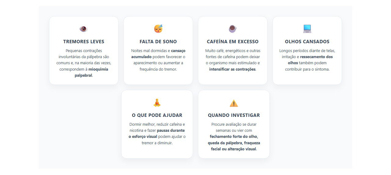 Pálpebra tremendo: hábitos que podem estar provocando o sintoma
