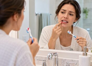 Gengiva que sangra com frequência durante a escovação pode indicar inflamação e merece avaliação.