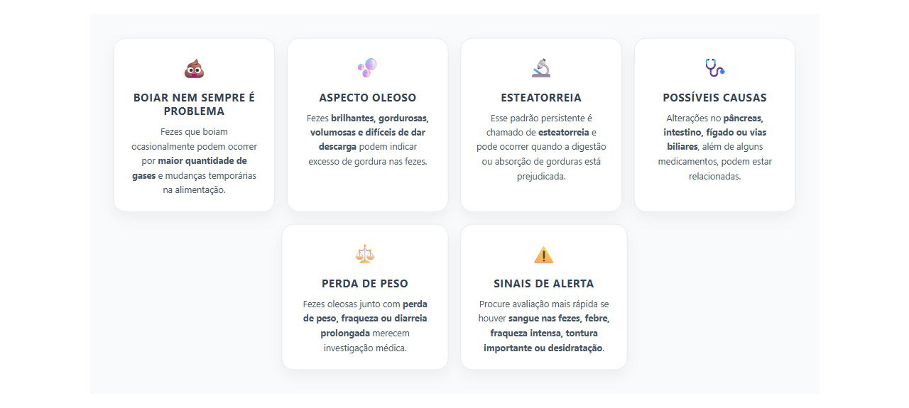 Fezes oleosas e que boiam: quando pode haver dificuldade para absorver gorduras