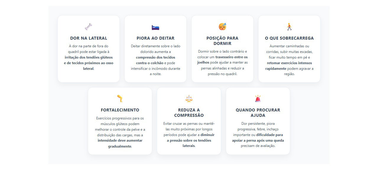 Dor no quadril ao deitar de lado: o que pode aliviar e quando investigar