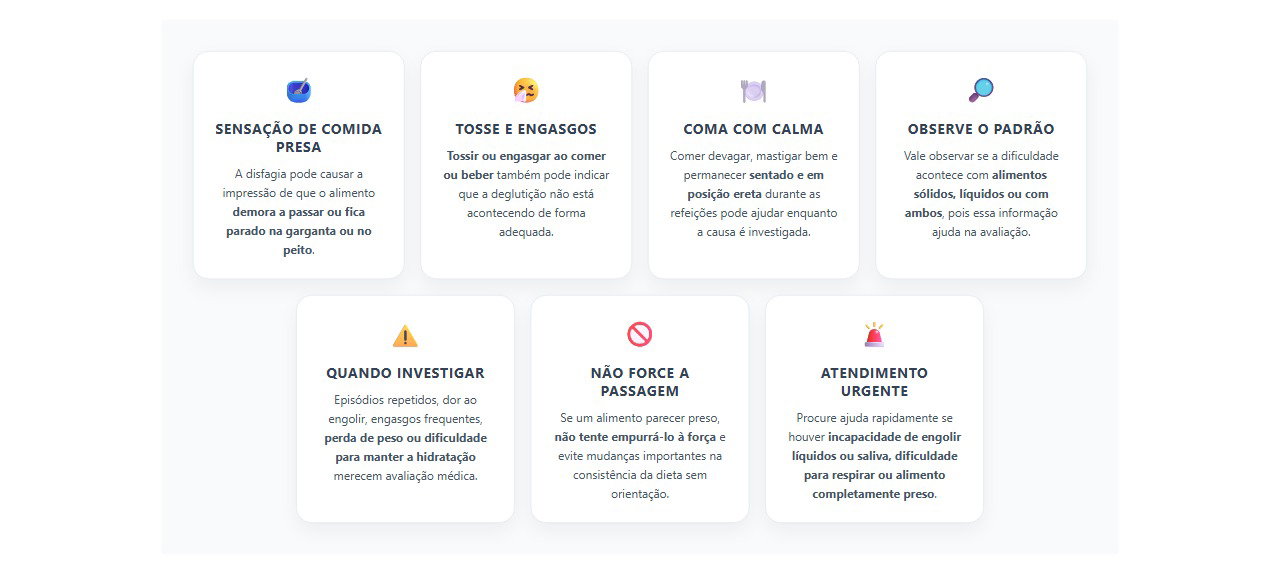 Comida presa ao engolir: sinais de alerta que não devem ser ignorados