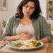 A saciedade precoce faz a pessoa se sentir cheia mesmo depois de comer uma pequena quantidade.