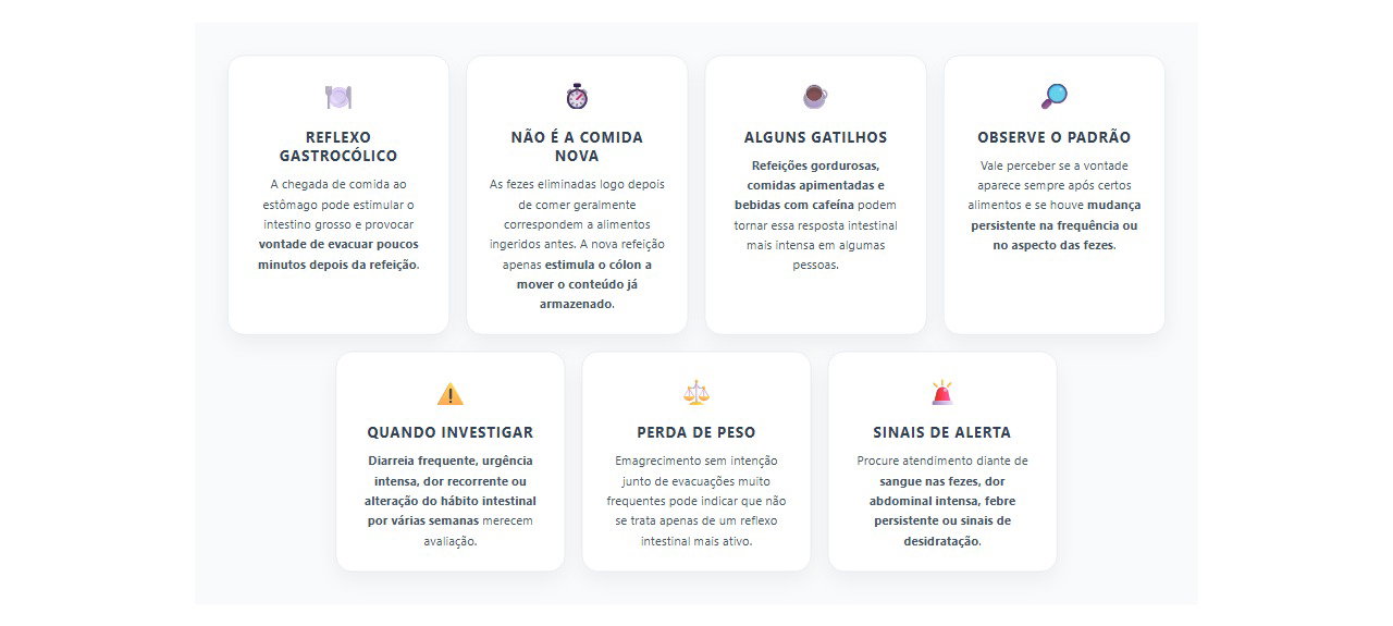 Vontade de evacuar após comer: quando é normal e quando merece atenção