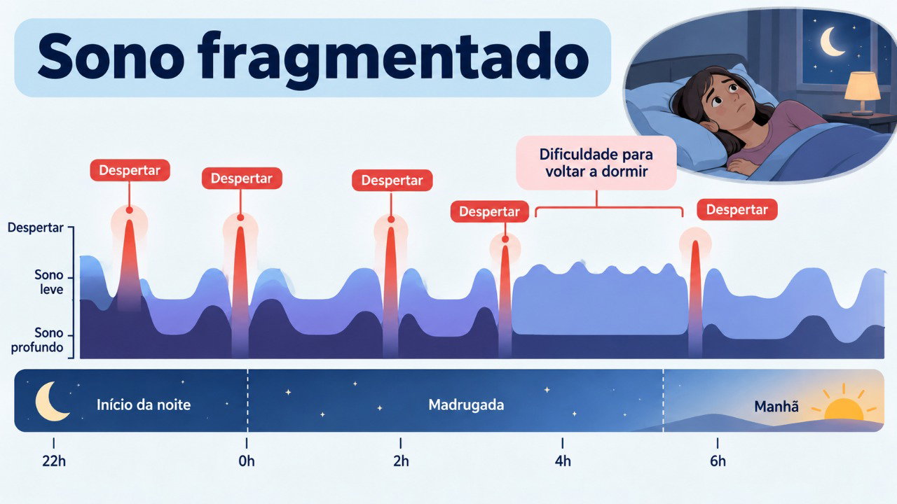 Despertares repetidos podem fragmentar o sono e reduzir a qualidade do descanso.