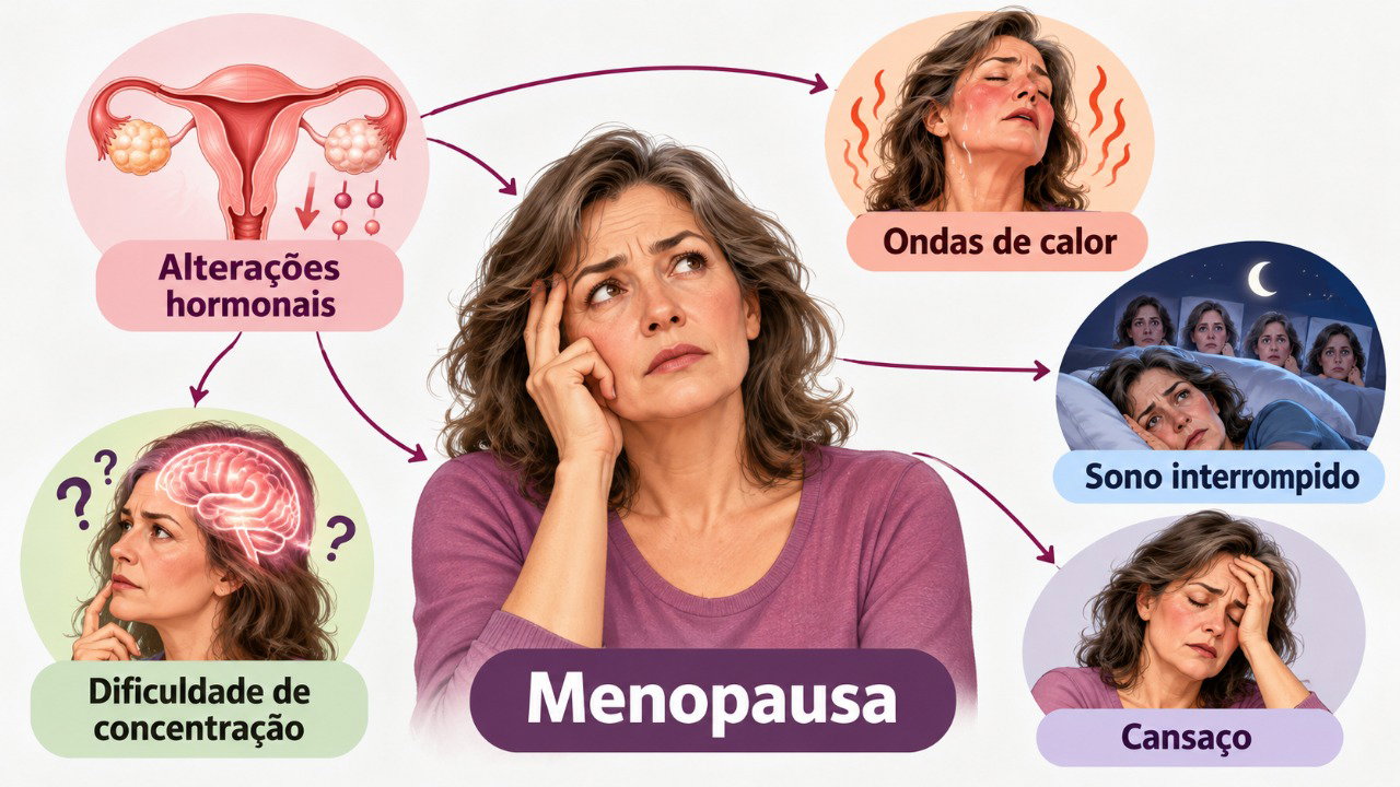 Alterações hormonais e sono ruim podem contribuir para falta de foco e lapsos de memória nessa fase.