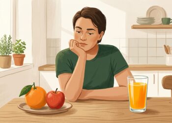 A fruta inteira costuma proporcionar mais saciedade e uma elevação mais gradual da glicose do que o suco.