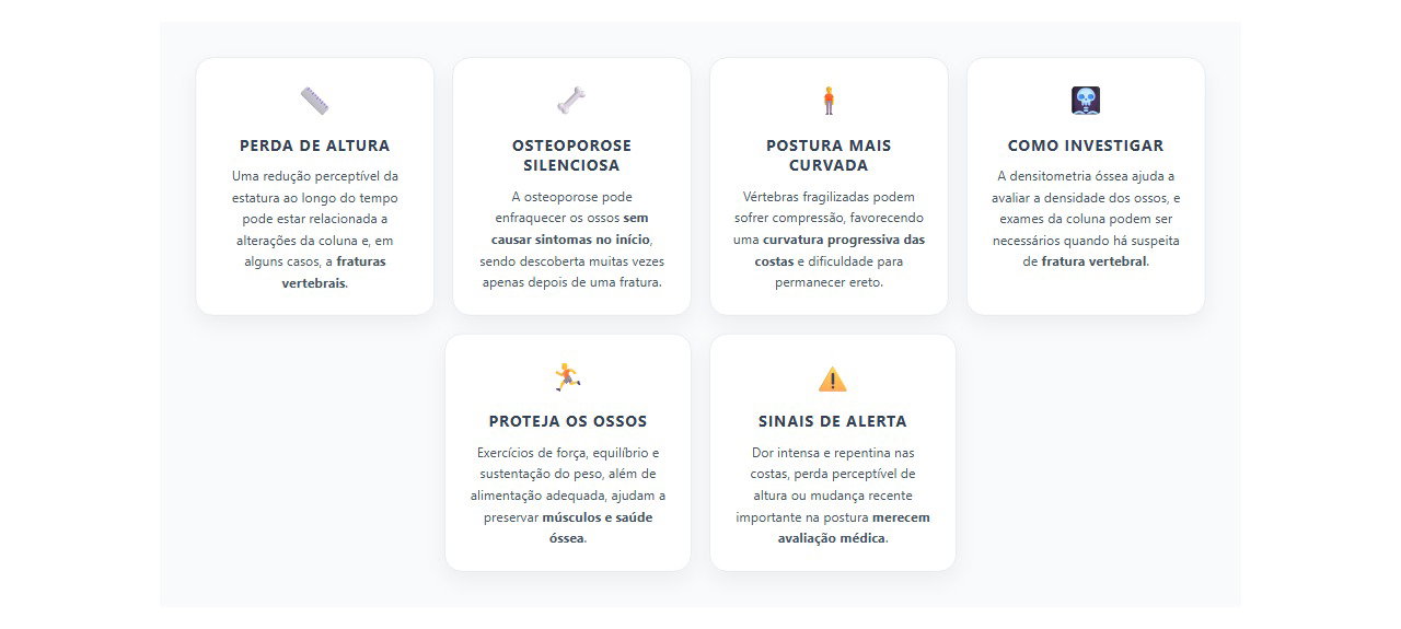 Perdeu altura e ficou mais curvado? Sinais de que os ossos merecem atenção
