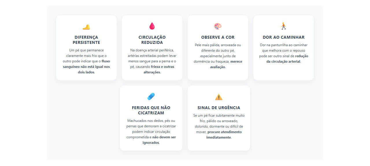 Um pé mais frio que o outro: sinais de que a circulação precisa ser avaliada