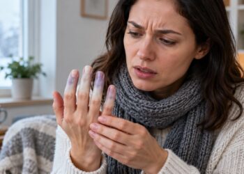 Dedos que mudam de cor no frio podem estar reagindo a uma redução temporária da circulação.