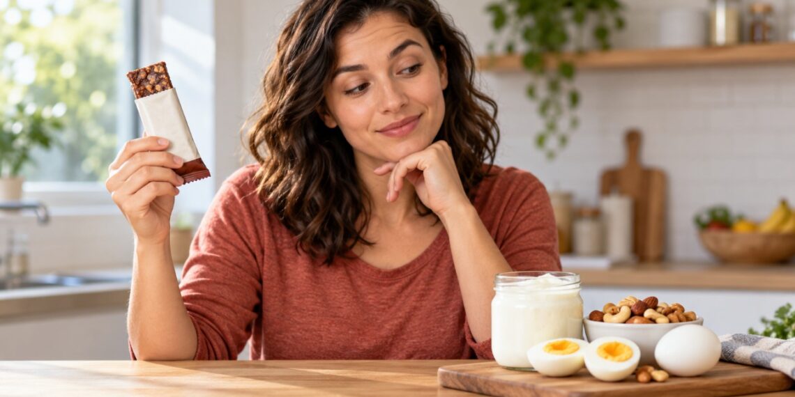 Barras de proteína podem ser práticas, mas não precisam substituir alimentos comuns no dia a dia.